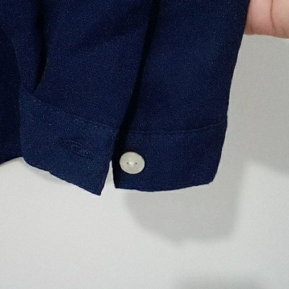 Alfred Sung blue long sleeve blouse - Picture 4 of 4